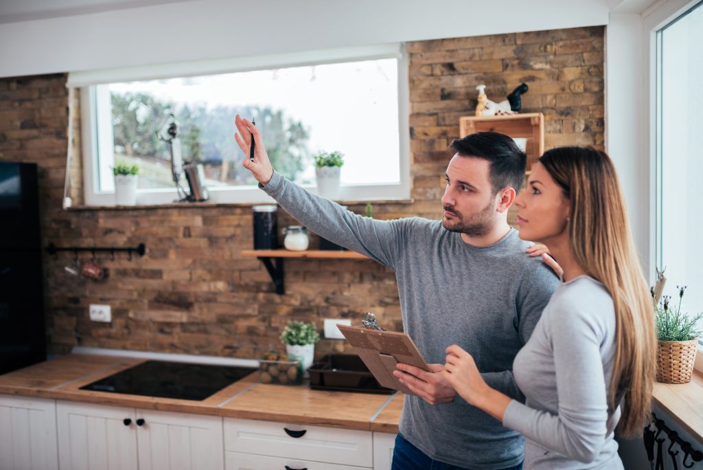 couple planning kitchen renovation