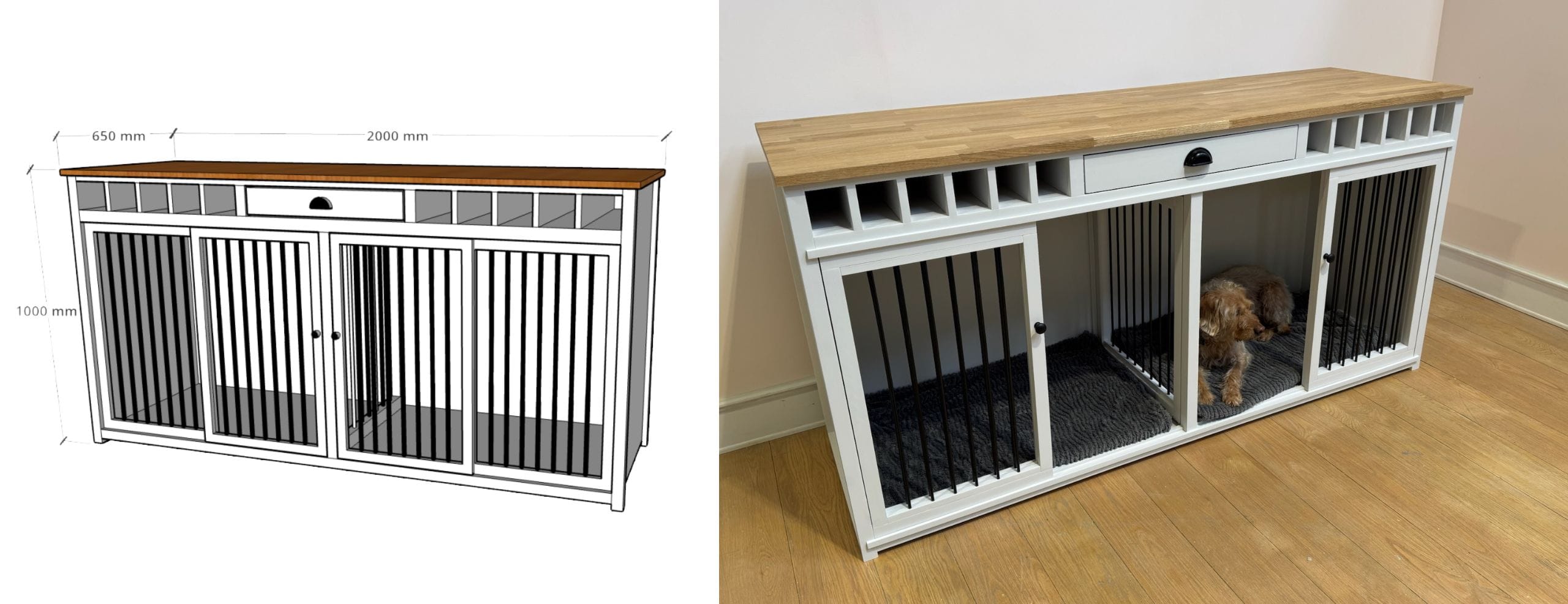 The Entertainer: Wine Rack with Double Dog Crate