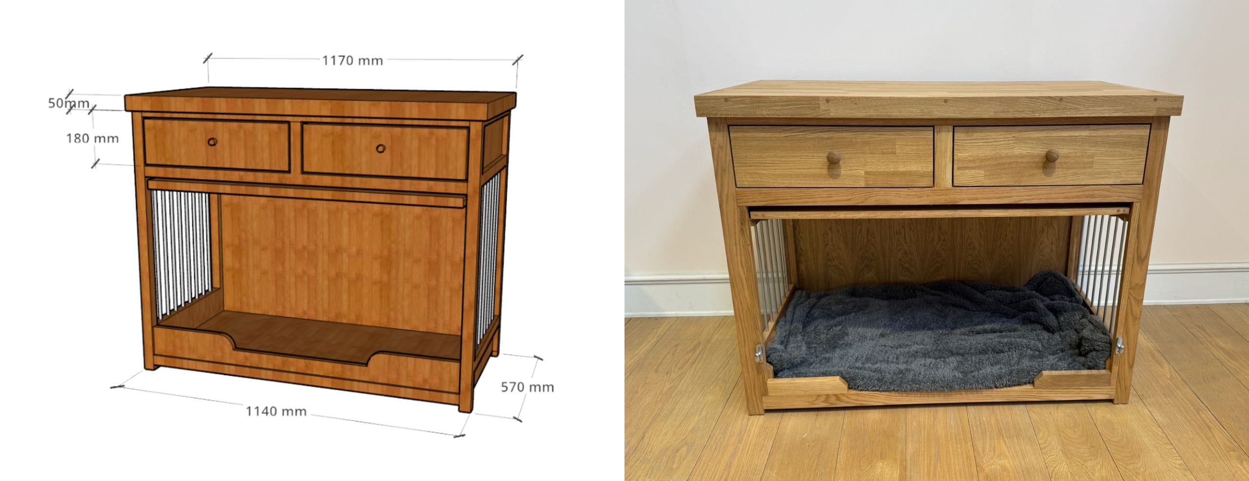 Solid Oak Classic: Drawers With a Hidden Retreat