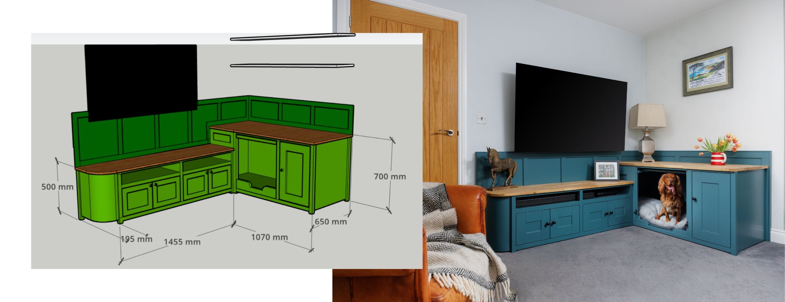 Built in luxury living room furniture for home and pets