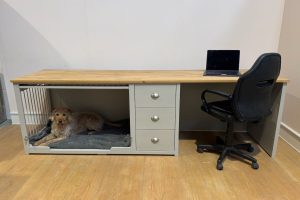 Bespoke Office Desk with XL Dog Crate Furniture