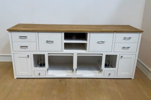 TV Media Unit with Storage and 2 Small Dog Bedrooms